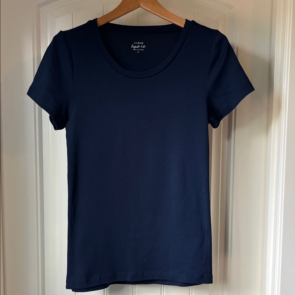 J. Crew Navy Short-Sleeve Perfect Crewneck Tee